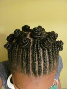 Flat twisted Bantu knot(protective hairstyles for natural hair growth)
